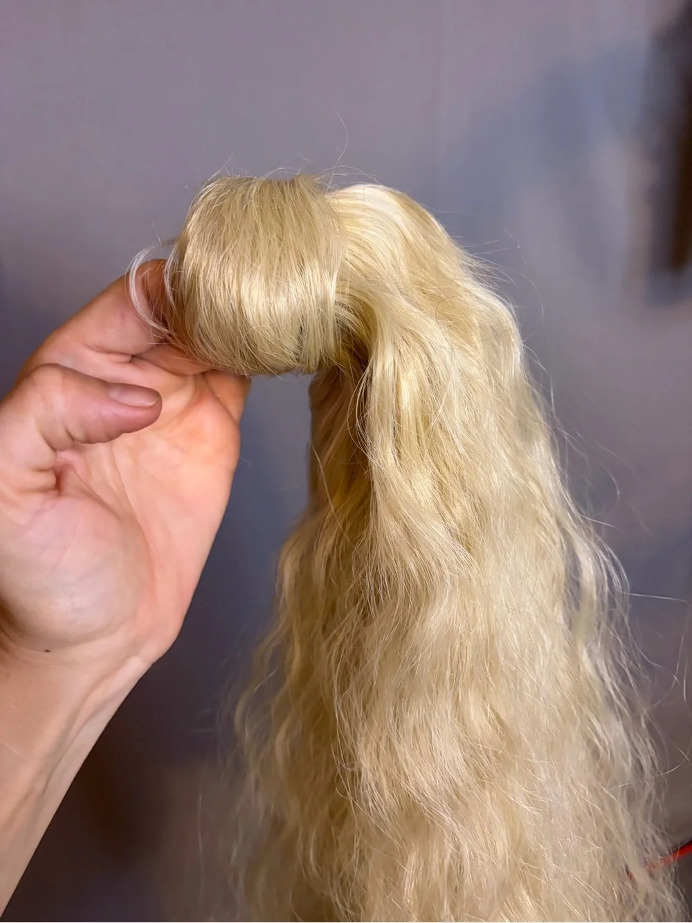 Cool Light Blonde Beach Waves Ponytail Extension - Natural Light Blonde